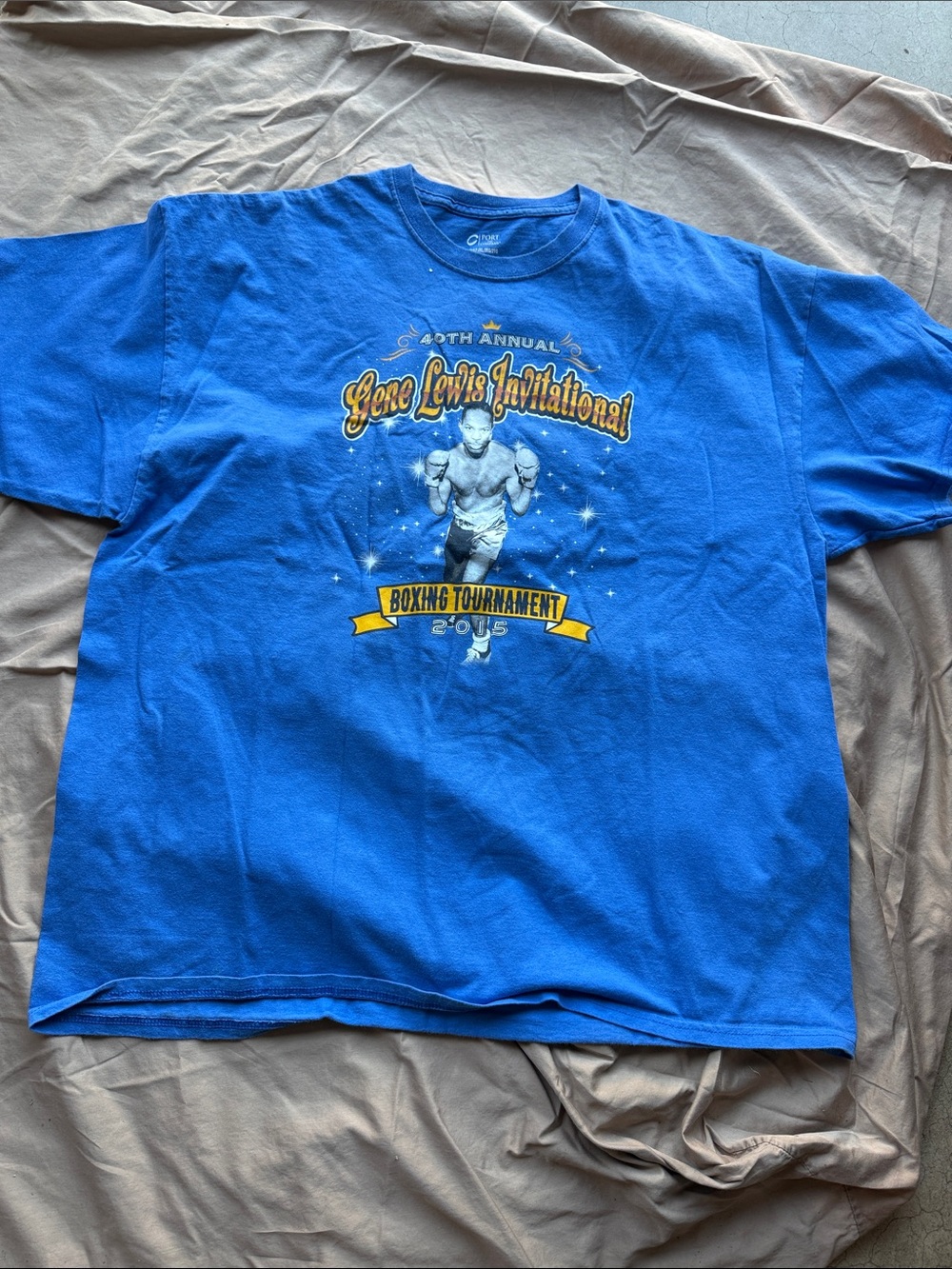 Port and Company Royal Blue Gene Lewis Invitational Boxing Tournament Tee